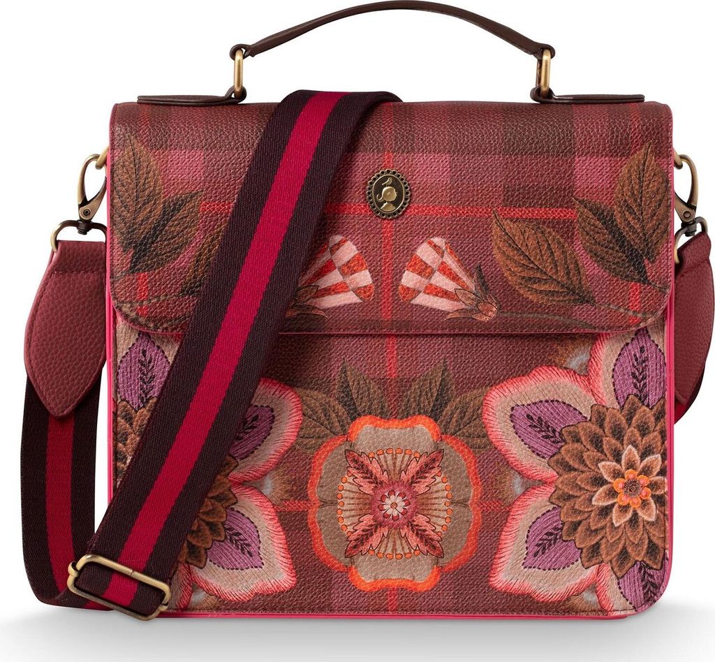 Pip Studio Frances Cross Body Flap Flores Felices Farbe Red Größe 25x9x21.5cm