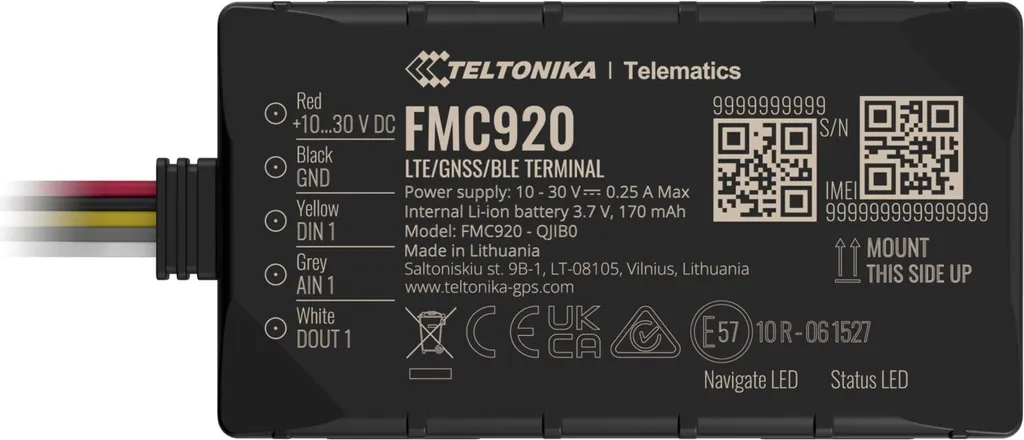 Traceur GPS 4G LTE Teltonika FMC920-QKIB0 avec antenne GNSS interne