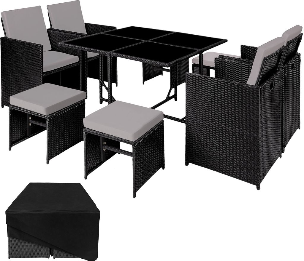tectake® Rattan Sitzgruppe Bilbao für 4 bis 8 Personen Produktbild 