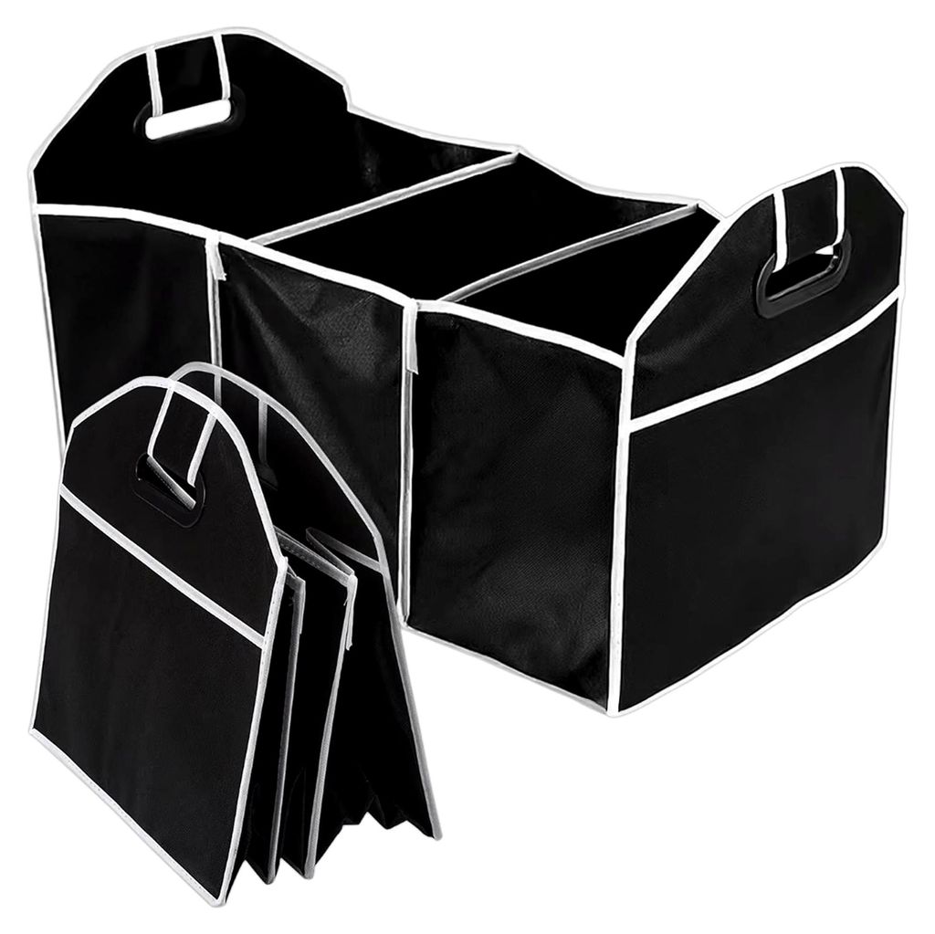 Faltbarer Kofferraum Organizer, Stabiler Auto Organizer für Kofferraum, Camping Zubehör und Einkäufe, Leichte Aufbewahrungsbox mit Griffen, Schw...