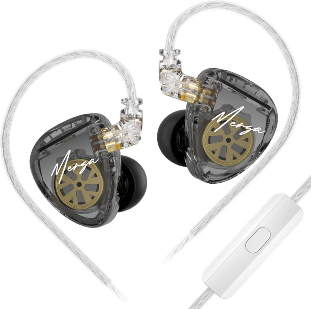 KZ Merga 2DD Dynamische Treiber HIFI-Musikkopfhoerer In-Ear-Ohrhoerer mit Kabel 4 Treibereinheiten Hochaufloesendes Tuning-Headset Sportspiel-Ohrho...