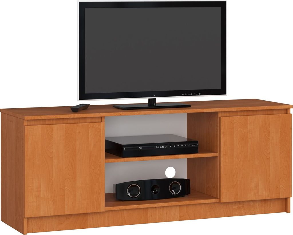 TV Schrank AKORD Fernsehkommode 140 cm Erle 2 Türen 2 Produktbild 