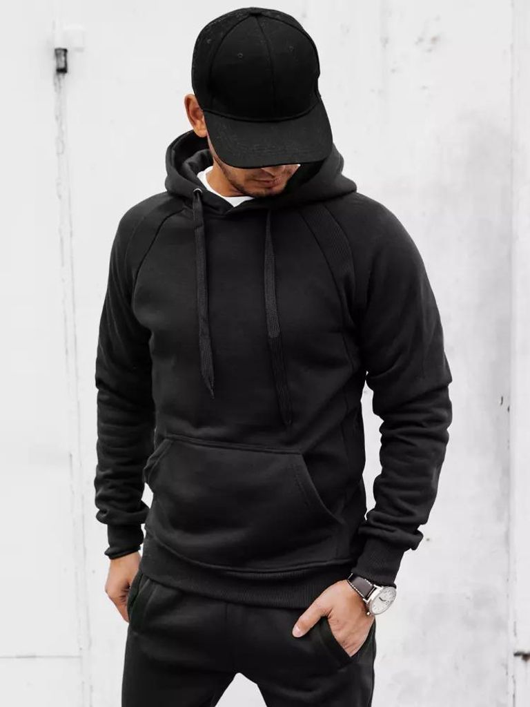 Dstreet Herren-Kapuzenpullover mit Kapuze Yama schwarz XXL