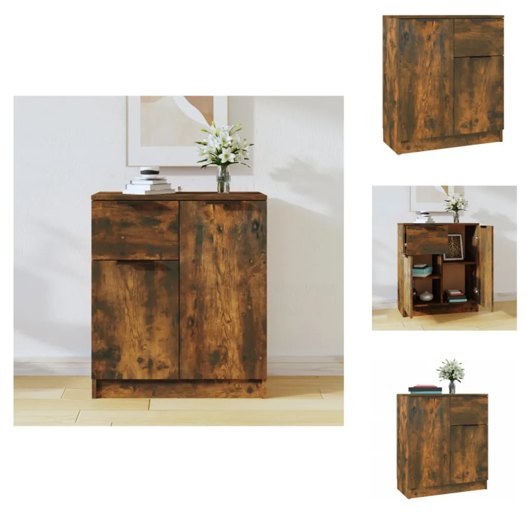 vidaXL Credenza rovere affumicato 60x30x70 cm materiale legno - Credenze