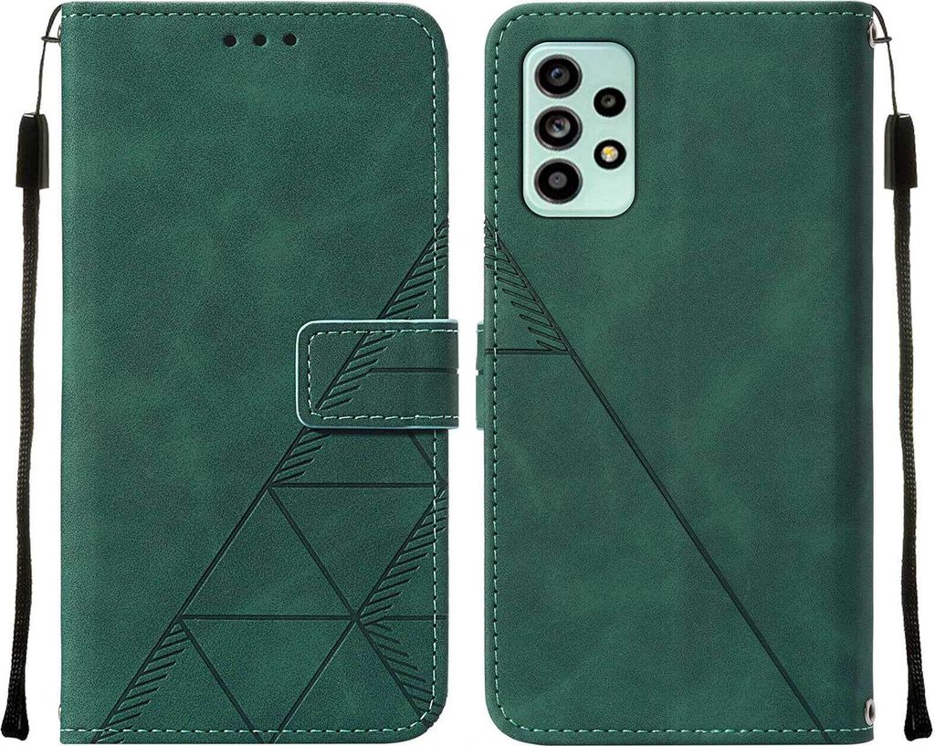 Galaxy A53 5G Hülle, Schlank Prägung Flip Leder Kartenfächer Schutzhülle mit Ständer für Samsung Galaxy A53 5G Grün
