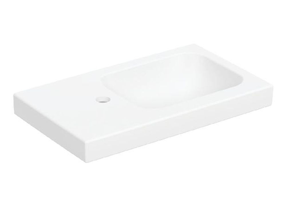 Geberit iCon Light Handwaschbecken, 53 cm x 31 cm, ohne Hahnloch, ohne Überlauf, Ablagefläche links, 501833, 501.833.JT.1
