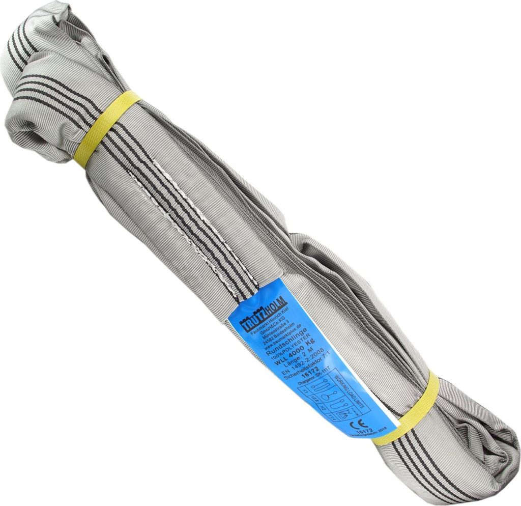 Rundschlinge 4000 kg 4 to grau 4 m Umfang Hebeband Hebeschlinge Kran Hebegurt