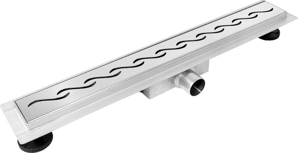 BALNEO Duschablauf Duplex Next Decor Wave mit Siphon Set 60 cm Edelstahl silber Chrom