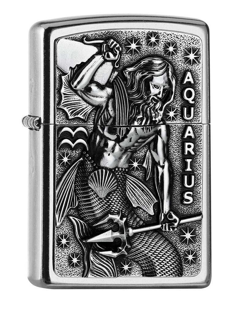 Accendino Zippo Aquarius segno zodiacale Acquario Street Immagine del prodotto 