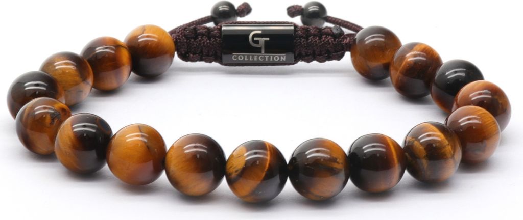 GT Collection | Single Bead Armband Herren mit Energie Steine, mit Verstellabarer Kordel und Geschenkschachtel