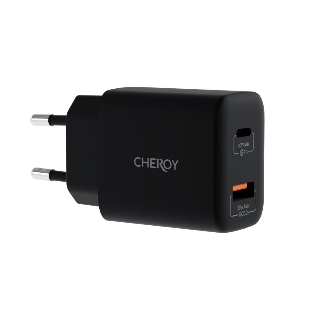 CHEROY 30W Wall Charger – Snellader – USB A / USB C Adapter Productafbeelding 