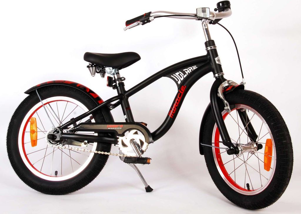 TPFSports Miracle Cruiser Kinderfahrrad - Jungen - 16 Zoll - Rücktritt + Handbremse - Mattschwarz