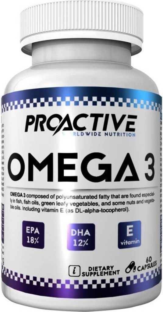 ProActice Omega 3 Vitamin E DHA 12& EPA 18% Fischöl 60 Produktbild 