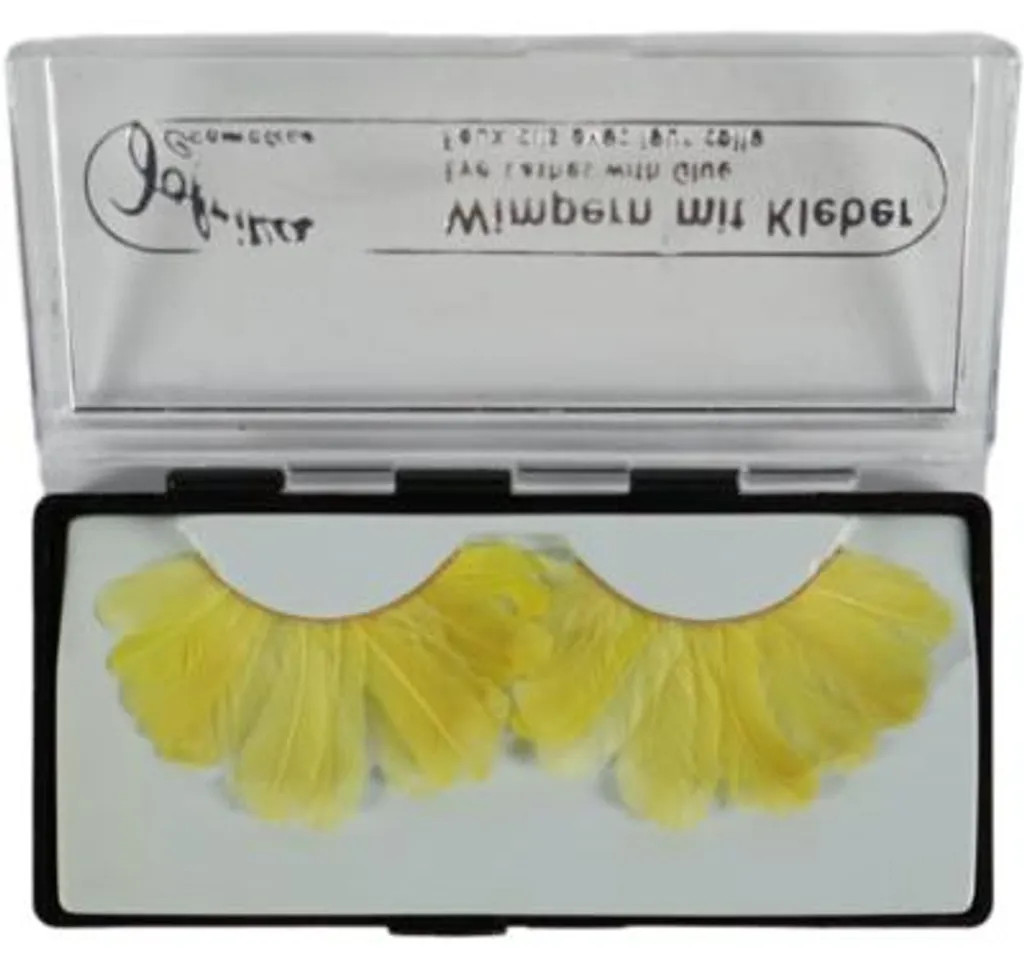 Faux Cils Plumes Jaunes 9,5 cm Volume Artistique Catégorie B en Lot de 50