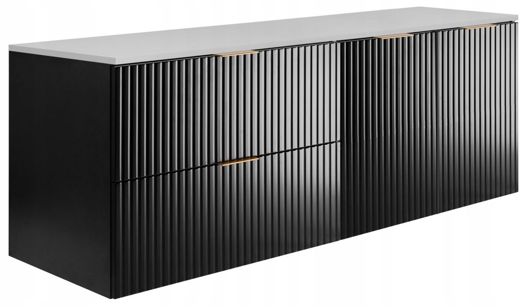 Rodan Waschbeckenunterschrank 140cm - Hängend - Geriffelt Produktbild 