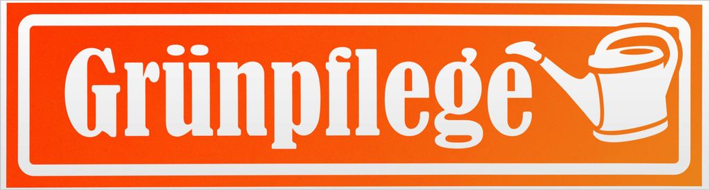 Kiwistar Grünpflege mit Gießkannen invertiert Magnetschild Schild magnetisch - 30cm Neonorange - Magnetfolie für Auto PKW Kfz