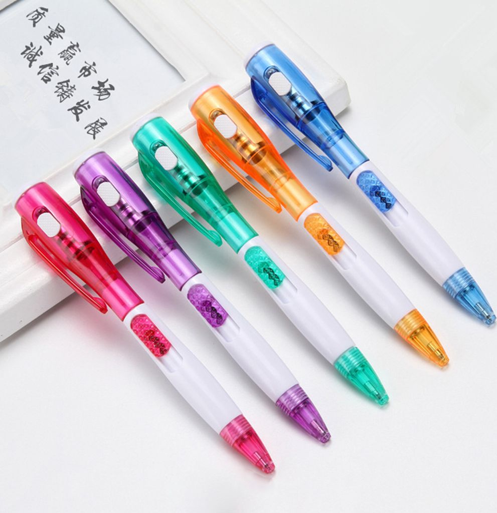 Kugelschreiber LED LED Plastik Kugelschubposter -Taschenlampenstift für Büro