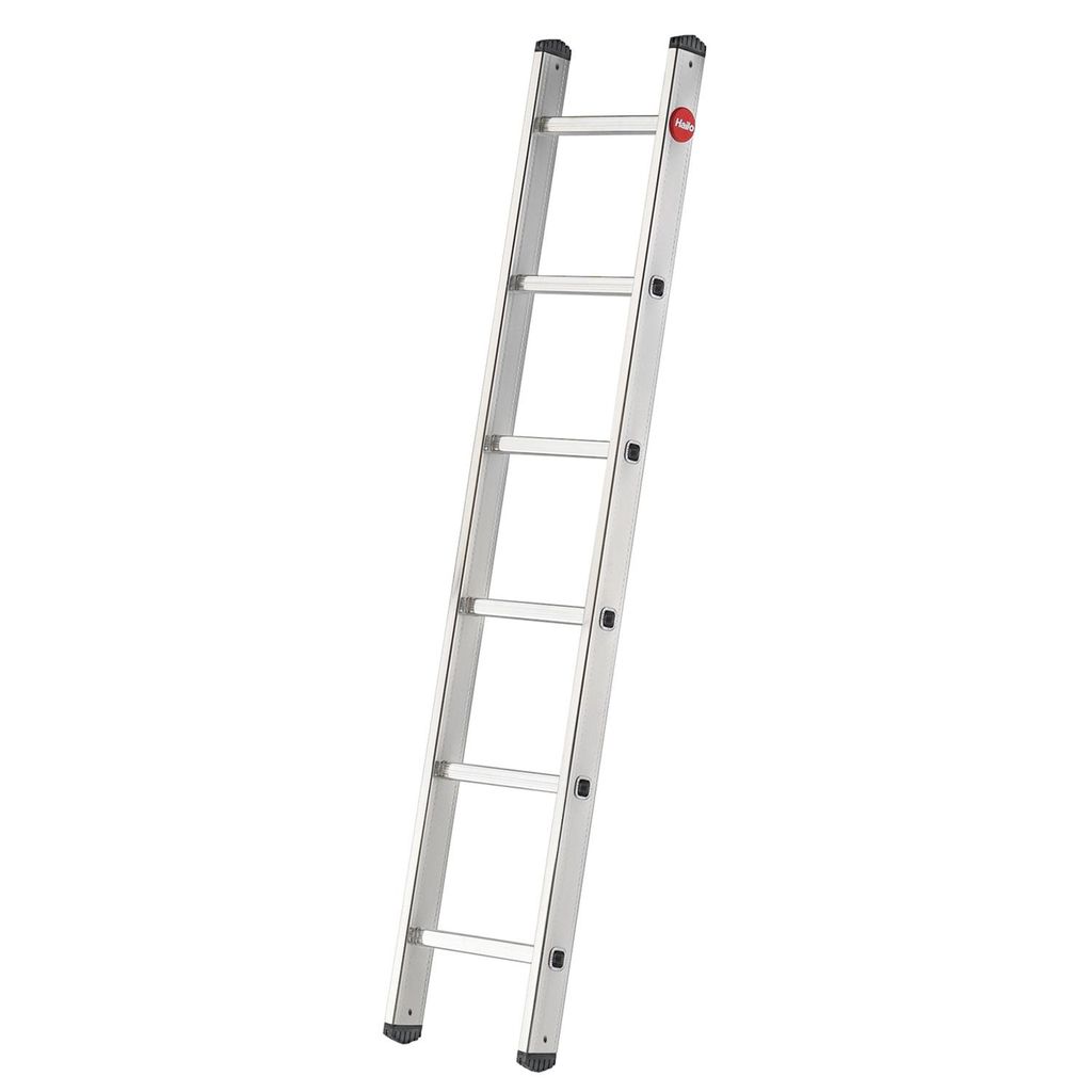 Hailo S60 ProfiStep UNO Anlegeleiter - Leiter 6 Sprossen - Alu Sprossenleiter mit 2 Tatzenfüßen - belastbar bis 150kg - Aluminium Leiter Germany ...