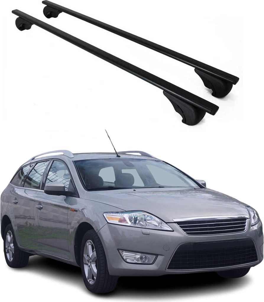 Dachträger Grundtäger für Ford Mondeo Turnier 2007-2010 PRE-FL 75kg Schwarz 2x