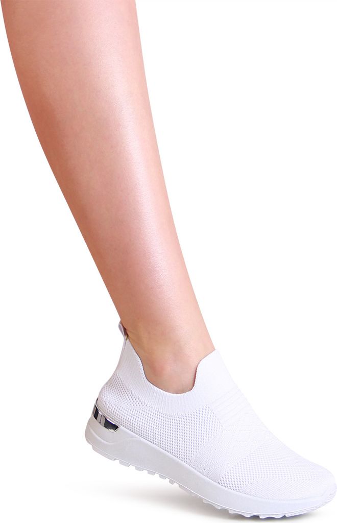 topschuhe24 2454 Damen Light Slipper Plateau Sneaker , Farbe:Weiß, Größe:38 EU