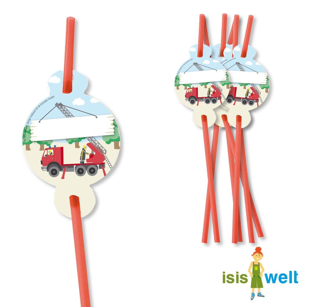 8 Trinkhalme Feuerwehr