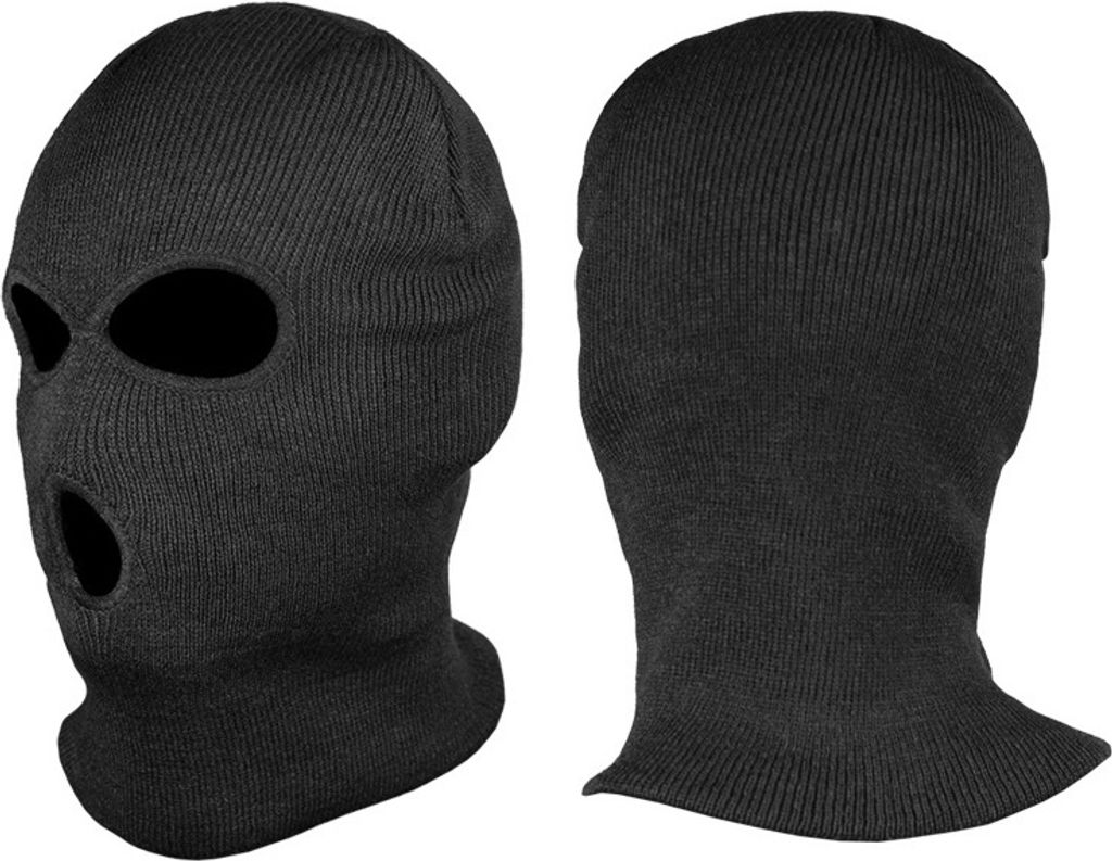 Mil-Tec BLACK HAT MIT 3 LÖCHERN AUS SCHWARZEM TON