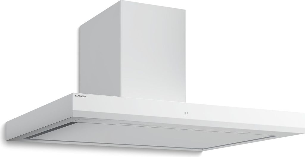 Klarstein Velaire Dunstabzugshaube 90 cm – 595 m³/h, A++ , Touch-Bedienung, LED, leise, Aluminium- & Aktivkohlefilter, Wandhaube, Weiß