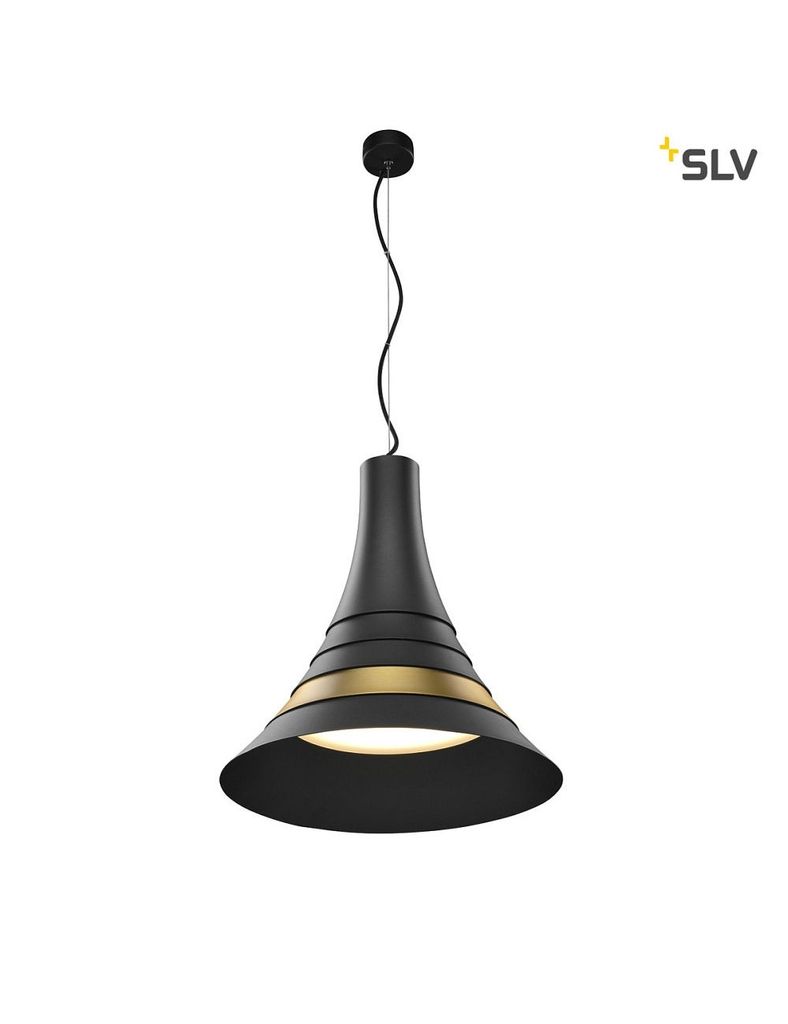 SLV Bato 45 LED Pendelleuchte Schwarz, Messing SLV 1001350 Produktbild 