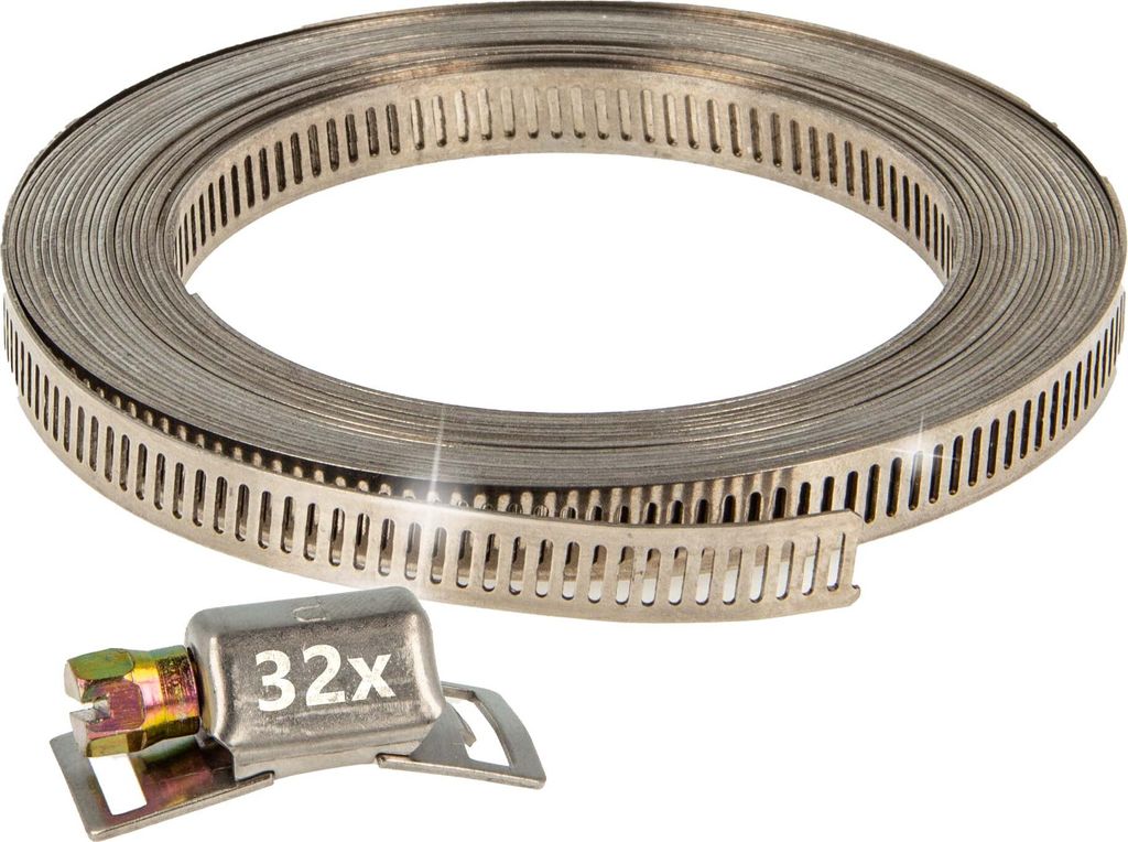 tecuro Endlosband - Schlauchschellen - Set: Band 5 m x 8 Produktbild 