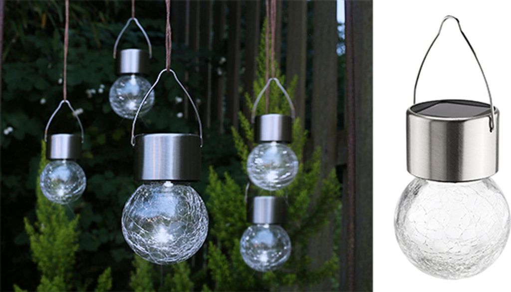 HI Solar-LED-Lichter zum Aufhängen 5 Stk. Risse-Glas-Design Produktbild 7