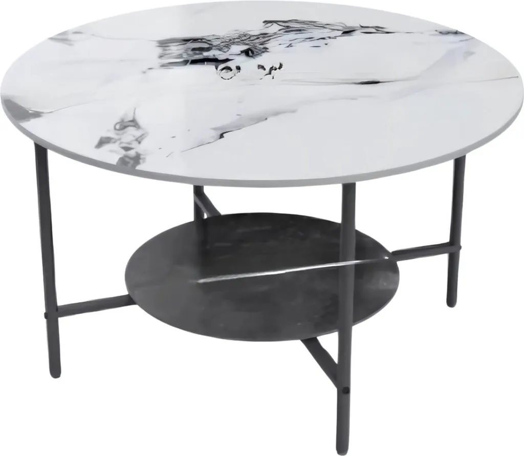 Table basse anti-tache en pierre frittée effet marbre chic Grandu