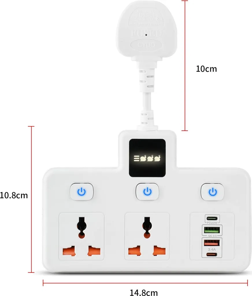 Multiprise murale double avec port USB C Power Delivery 20W blanc INF