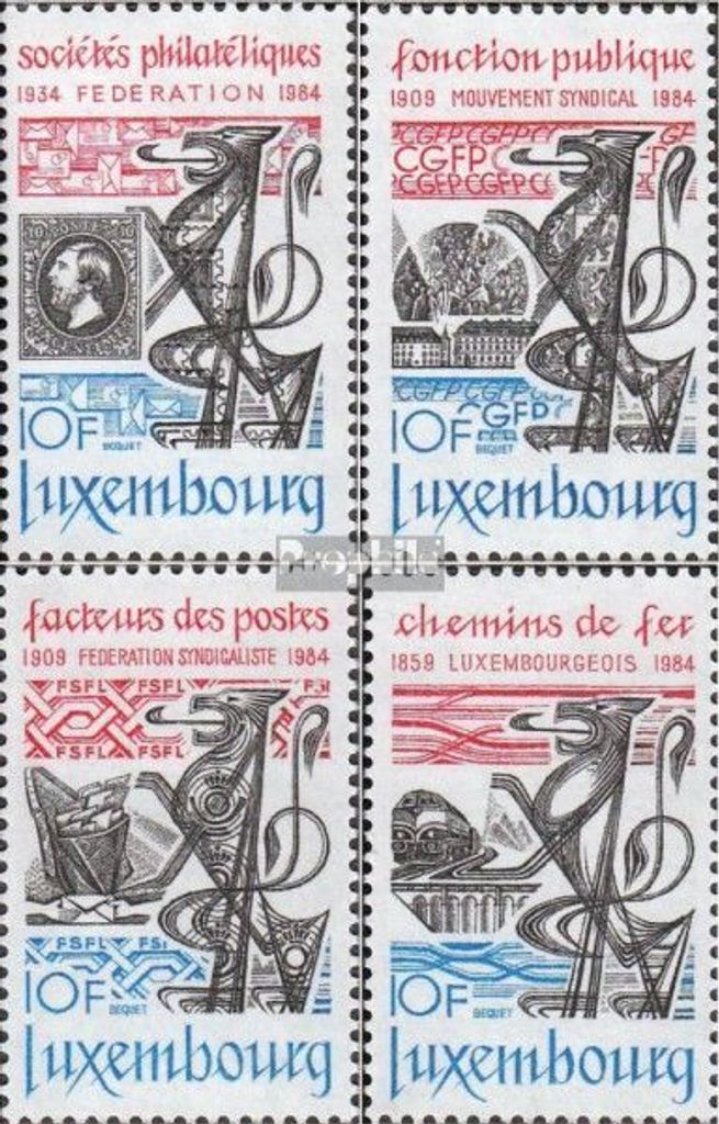 Briefmarken Luxemburg 1984 Mi 1091-1094 (kompl.Ausg.) postfrisch Philatelie
