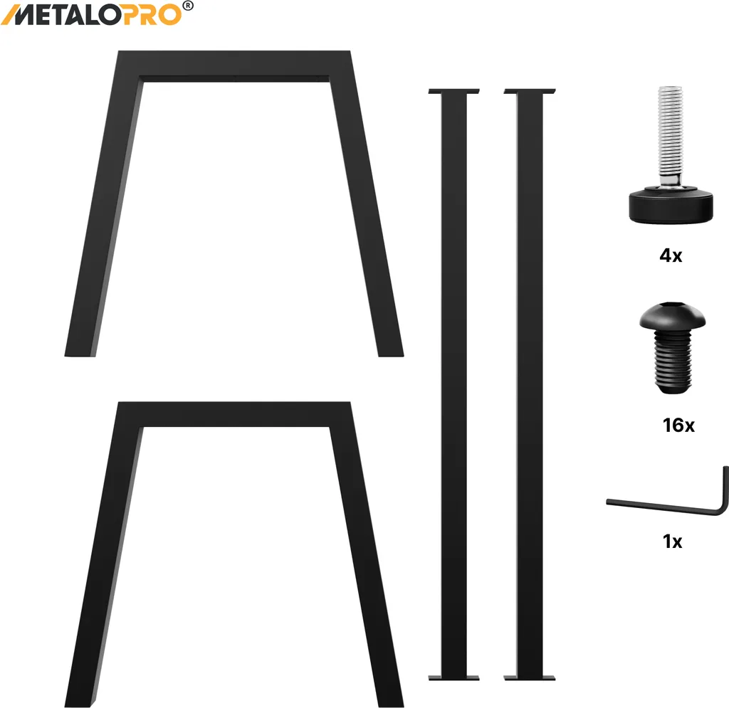Structure de table stable avec patins de table noirs anti-rayures