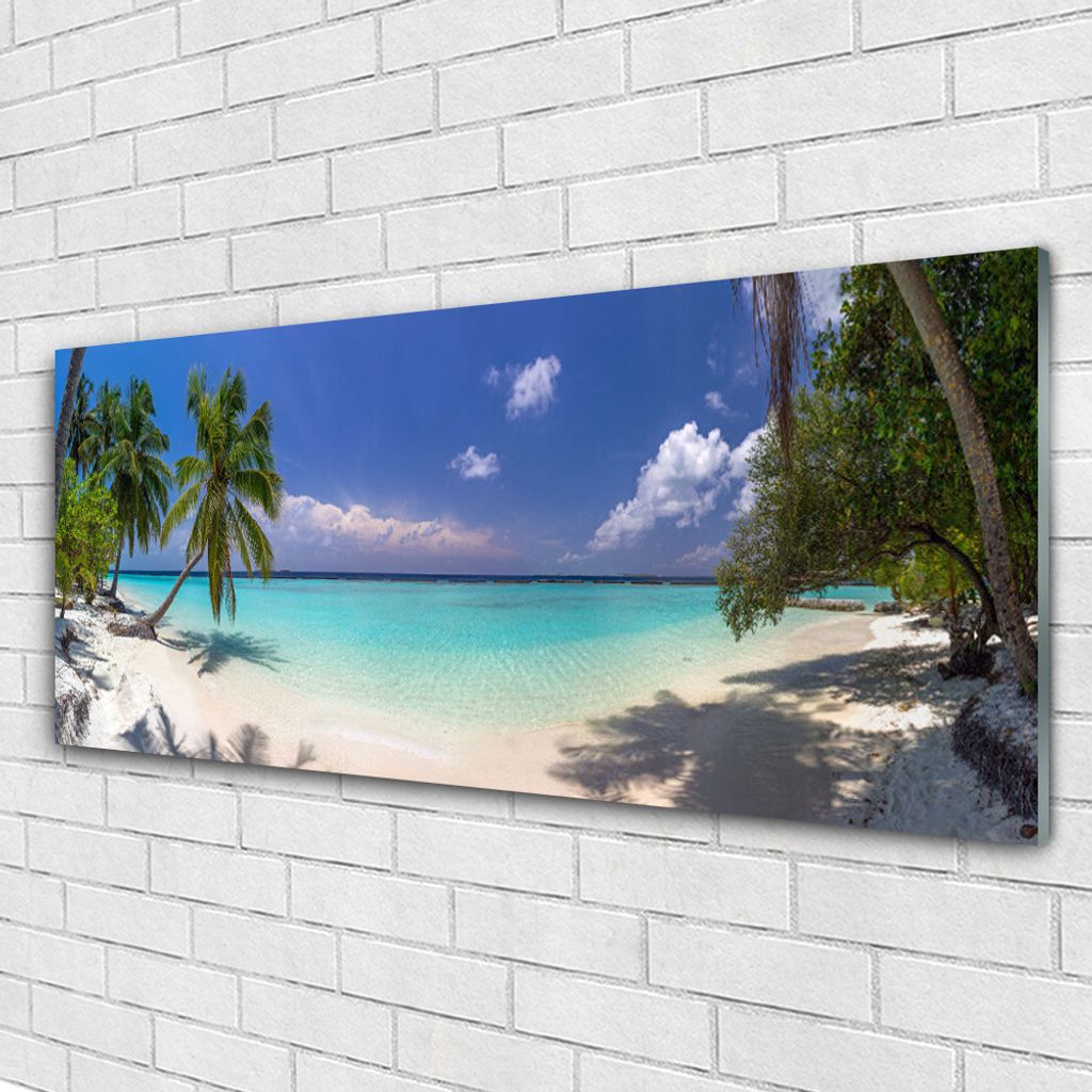 Glasbilder Wandbild Druck auf Glas 120x60 Sonne Meer Strand Landschaft 
