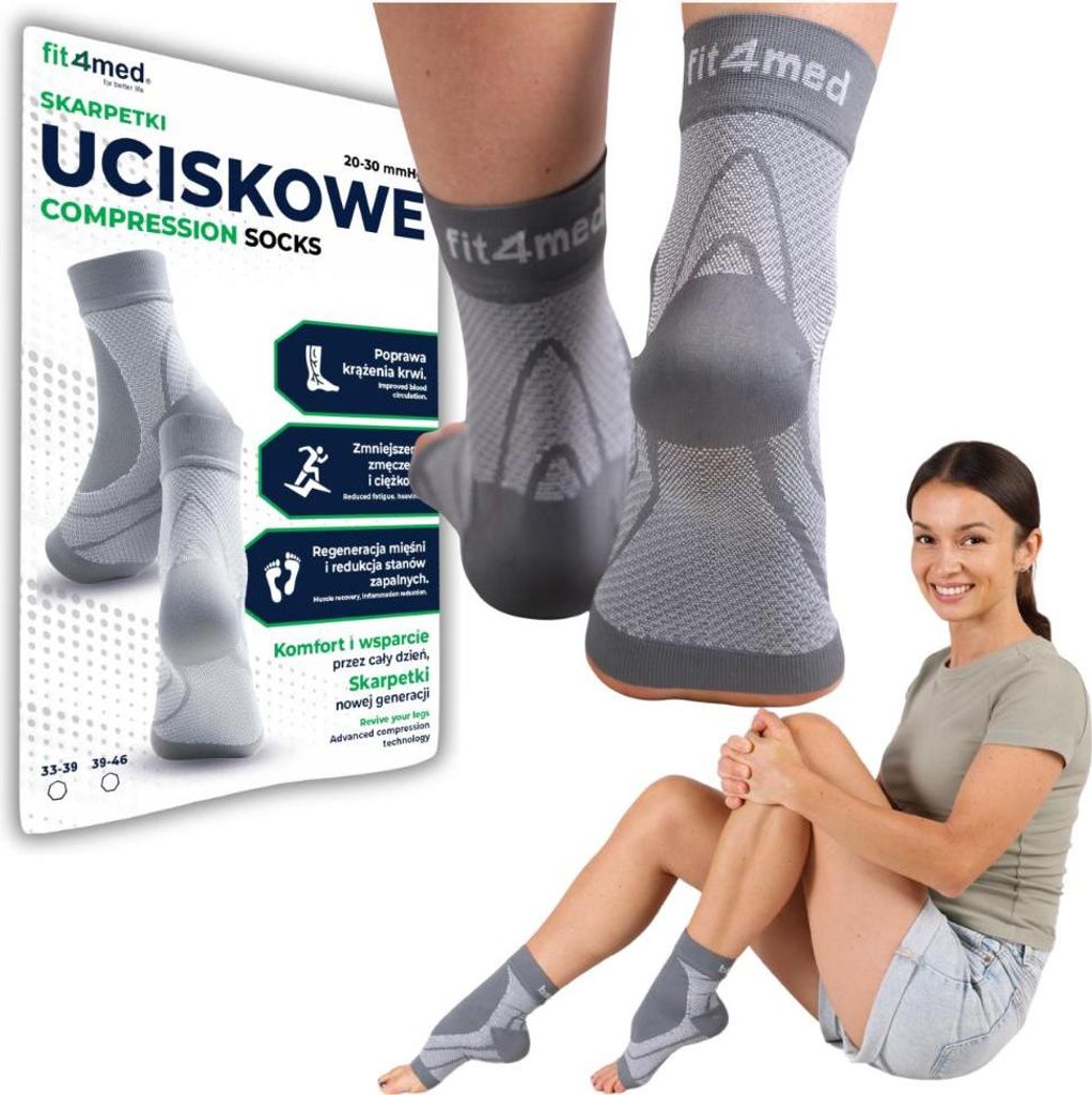 Fit4med | Kompressionssocken Ohne Zehen - L/xl - 2 Stück - Schmerzlinderung - Schwellungen