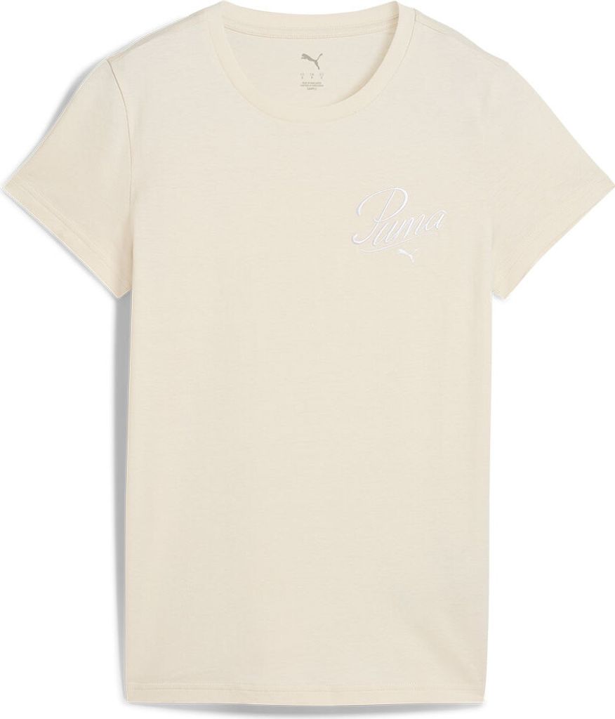 Puma Ess Script Kurzarm-t-shirt Beige 2XS Frau Beige 2XS