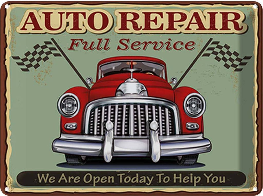 vianmo Blechschild 30x40 cm Auto repair full Service Garage Werkstatt