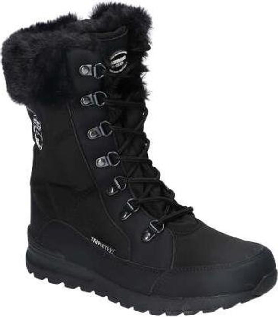 American Club Sn2824 Damen Winterschuhe Softshell, Tripletex-Membran, Hohe Winterstiefel mit Fleecefutter, Gefüttert Schneestiefel, Schwarz 39