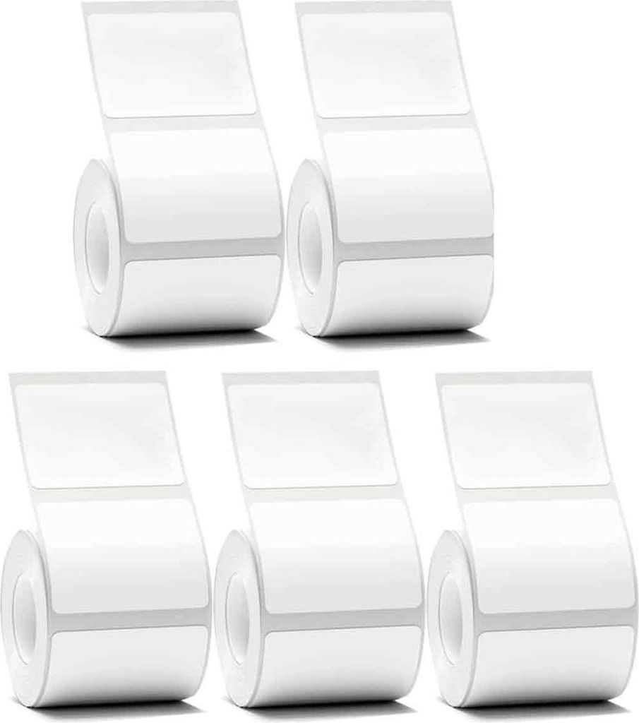 Niimbot B21 B1 Selbstklebendes weißes Farbaufkleber-Transparentes Thermoetikettenpapier 1–5 Rollen für Etikettendrucker Schmuckpreisschild B3S ...