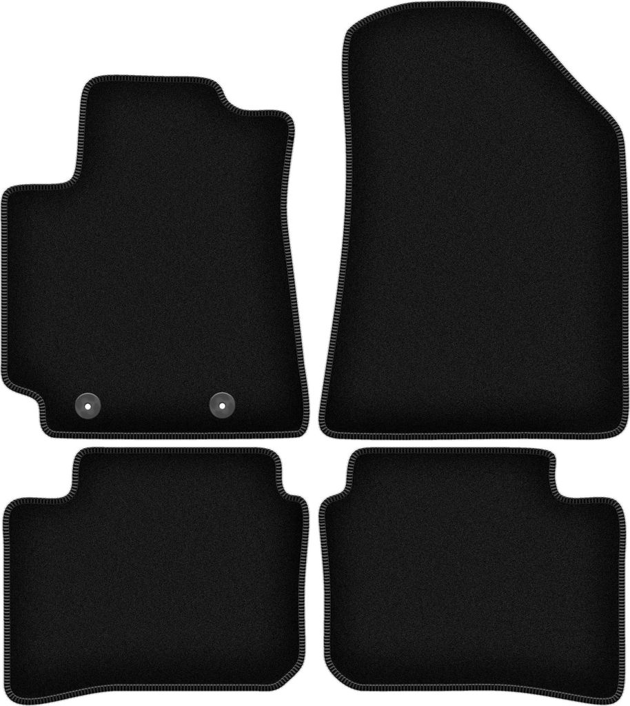 Wielganizator Velours-Autoteppiche – passend für Hyundai i10 III (Schrägheck, Bj. 2019-) – schwarz, passgenau, mit Befestigungen set 4 Stk.