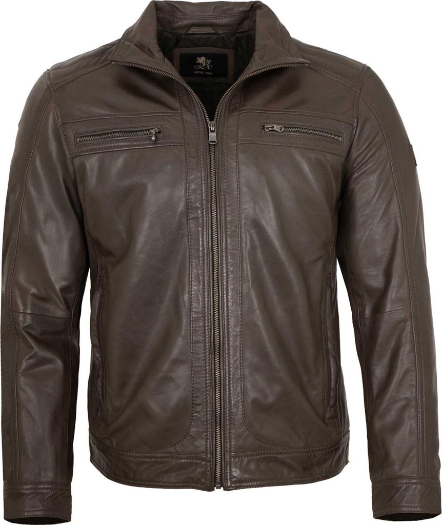 OTTO KERN- Herren Lederjacke Lammnappa dunkelbraun : 56