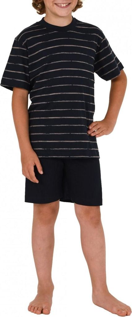 Jungen Kinder Shorty Pyjama kurzarm und mit Streifenoptik 171 505 90 741 ; marine , 128