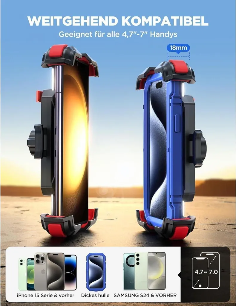 Support de téléphone vélo pour navigation GPS iPhone et Samsung
