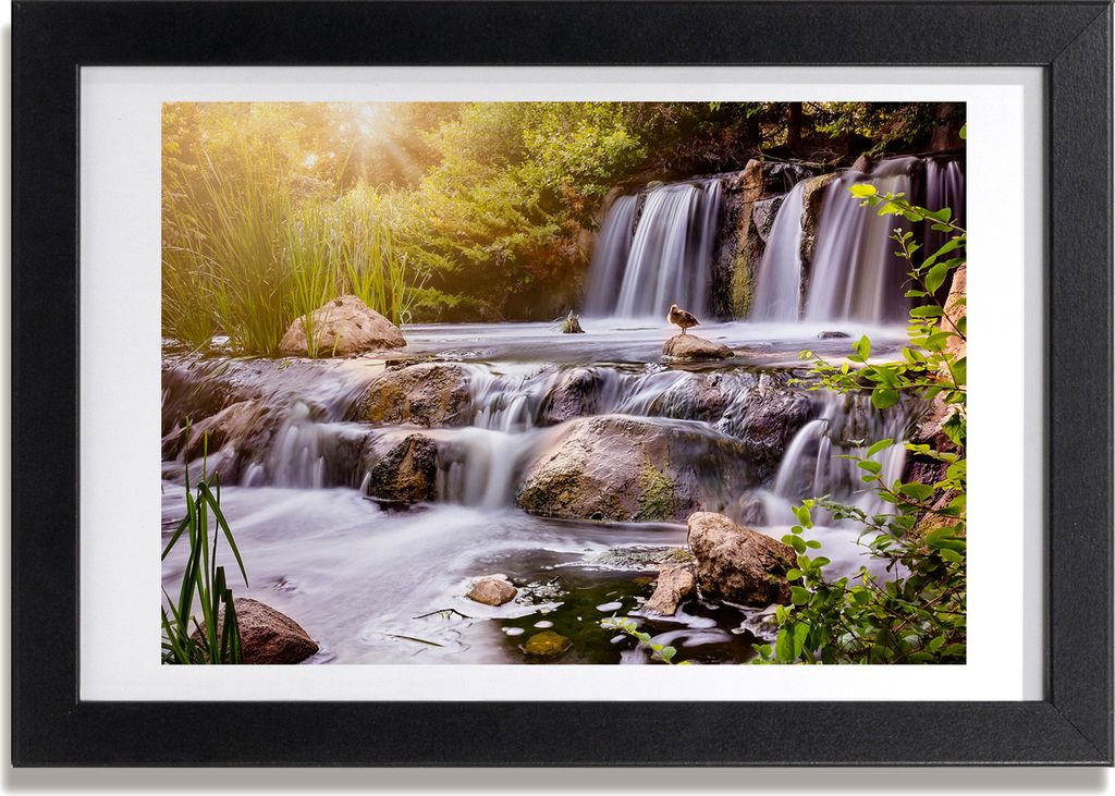Bild 30x20 MDF-Rahmen, Wandkunst Wasserfall