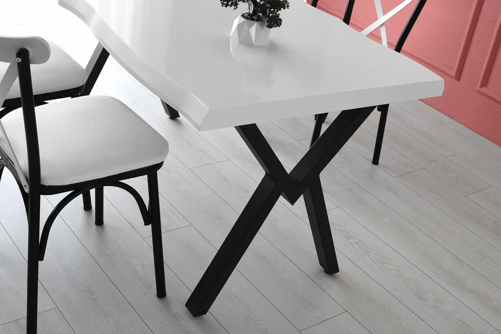 Table à Manger Blanche Anti-Rayures 140 cm : Solidité et Style Garantis