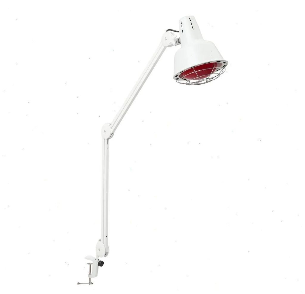 Infrarot Rotlicht-Therapielampe - Klemmlampe - 275 W - 3 Stufen 45/60/90 °C - E27 IR-Lampe inkl. - 220 V EU-Stecker - Weiß