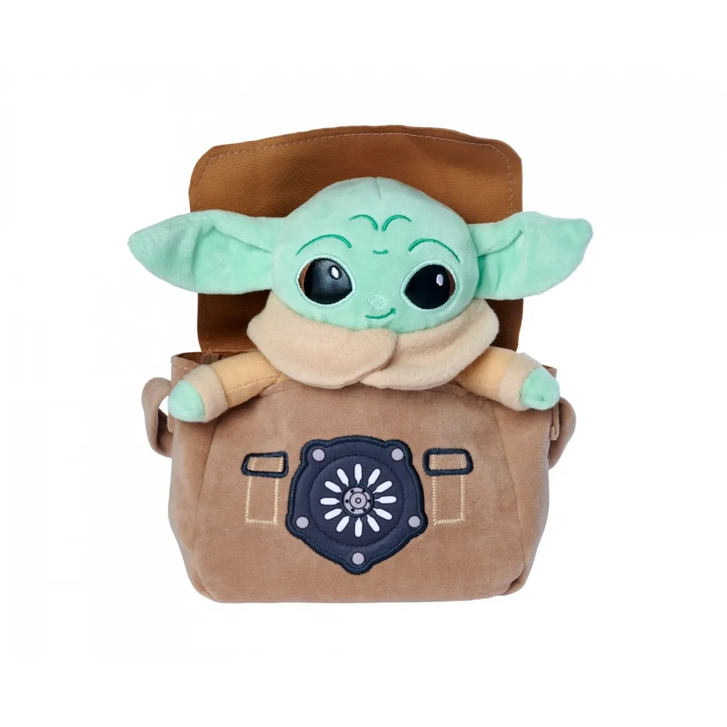 Peluche Grogu 25cm Disney Mandalorian avec sac de voyage ultra doux