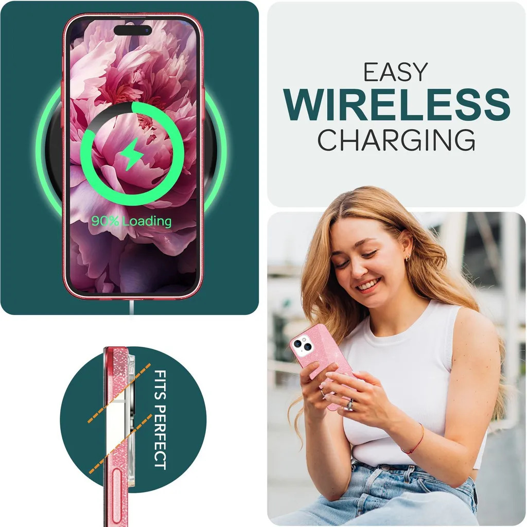 XINYEXIN Cover Glitter per iPhone 15 Pro, Custodia Bling Brilla Ultrasottile Trasparente Antiurto, Carino Scintillante con Donne e Ragazze - Oro rosa XINYEXIN Cover Glitter per iPhone 15 Pro, Custodia Bling Brilla Ultrasottile Trasparente Antiurto, Carino Scintillante con Donne e Ragazze - Oro rosa