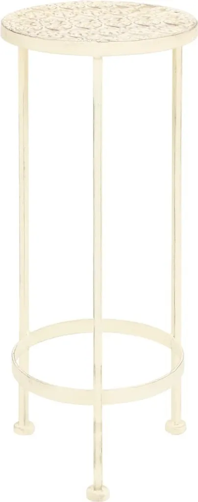 Supports pour fleurs vintage blanc en métal forgé ensemble de 3 pièces